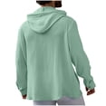 thumbnail image 4 of Wovilon Summer Casual Relaxed Fit Hooded Button Down Shirt for Men, Lightweight Textured Long Sleeve Top with Drawstring Hood, Versatile Vacation Outdoor Outfit, 4 of 8