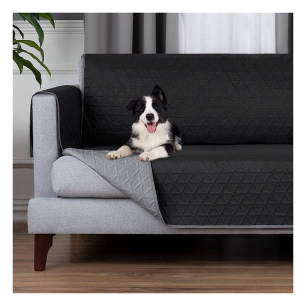 Protector de Sala 3 Pzas Reversible Pinsonic, Real Textil (Negro - Gris, CH/M/G)