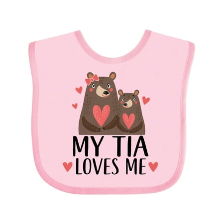 

Inktastic My Tia Loves Me Woodland Bear Gift Baby Girl Bib
