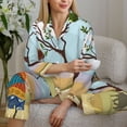 thumbnail image 6 of Saiise African Women Print Women Soft Pajama Sets,Long Sleeve Sleepwear Button Up 2-Piece Pjs Lounge Sets-XX-Large, 6 of 7