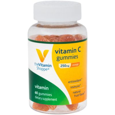 The Vitamin Shoppe Vitamin C Gummies 250MG, Orange Flavor, Antioxidant that Supports Immune Health, Natural Fruit Flavor (60 (The Best Antioxidant Fruit)