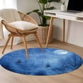 thumbnail image 4 of Round Rug 3.3Ft Washable Non-Slip, Blue Night Landscapes Circle Area Rugs for Living Room Bedroom, Christmas Winter Snowfall Forest Indoor Floor Mats Carpet Runner for Home Decor Aesthetic, 4 of 8