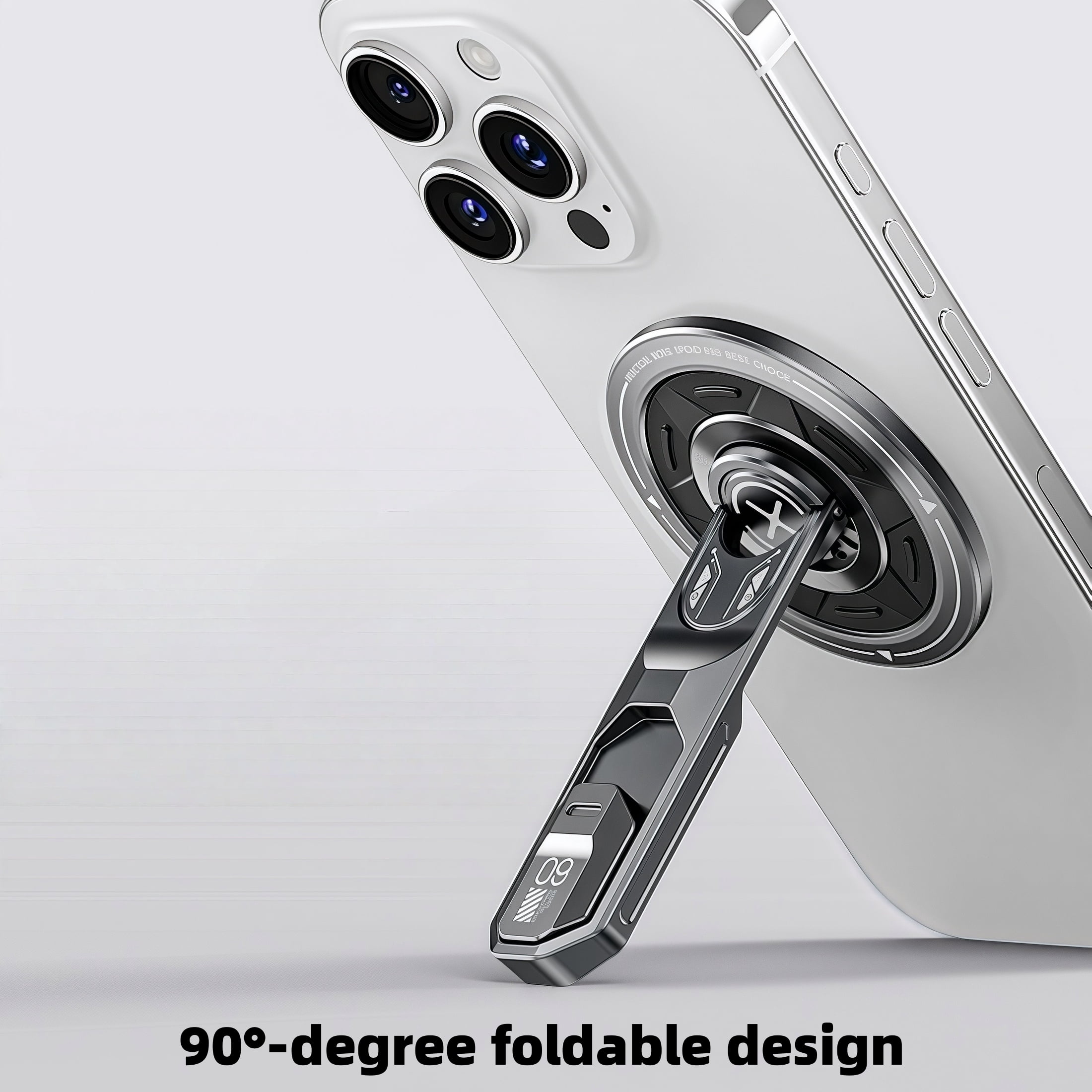 Portable MagSafe Cell Phone Stand Foldable Magnetic Holder for iPhone and Samsung , 360 Degree Rotating,Stress-Relief Switch