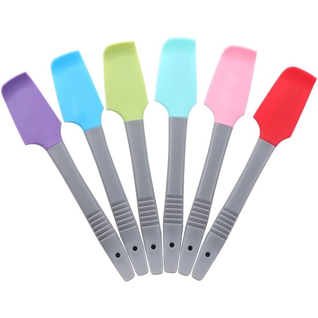 Espátulas de silicona suave para mezclar, accesorios de cocina, utensilios de cocina, masa, alimentos, latas, frascos, repostería, pasteles, herramientas (multicolor), espátula pequeña, gruesa y