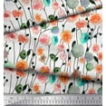 thumbnail image 3 of Soimoi Cotton Voile Fabric Leaves & Rose Watercolor Print Fabric by the Yard 56 Inch Wide, 3 of 3