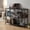 Black, variant on Mid-Century Modern 3-Tier Wooden Media Console – Vinyl Record Storage & Turntable Stand – Entertainment Center with Shelves for Living Room & Bedroom