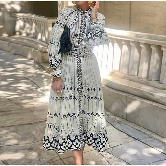 Chic Patterned Maxi Dress