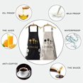 thumbnail image 4 of 2-Piece Kitchen Cooking Apron, Adjustable Apron, Pocket Apron, Women'S Apron, Men'S Apron, Hand Wipe Apron - Beige, Black, 4 of 5