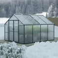 thumbnail image 3 of VEIKOUS 8'x8' Walk-In Greenhouse W/Aluminum Frame, Lockable Dual Doors, Adjustable Roof Window, Wind-Resistant Greenhouse for Patio, Backyard, 3 of 13