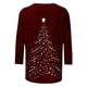 thumbnail image 4 of Camisetas de Navidad para Mujeres, 3/4 Manga Cuello Redondo Blusa con Estampado de Vacaciones, Top de Moda Casual, 4 of 5