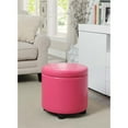 thumbnail image 2 of Convenience Concepts Designs4Comfort Round Storage Ottoman in Pink, 2 of 9
