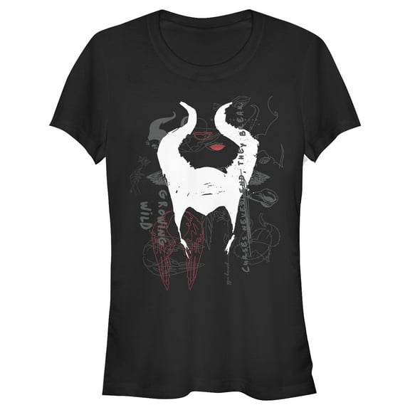 Junior's Maleficent: Mistress of All Evil Wild Collage Graphic Tee Black X Large