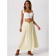thumbnail image 4 of DARING DIVA Women High Waist Split Side Summer Maxi Beach Skirt XL Apricot, 4 of 6