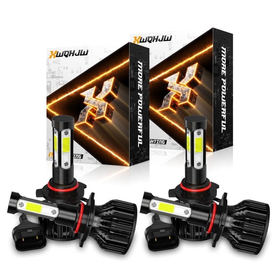 9005 9006 LED Headlight Bulbs Combo High/Low Beam Light 6000K Cool White 350% Brighter IP67, 4-Pack