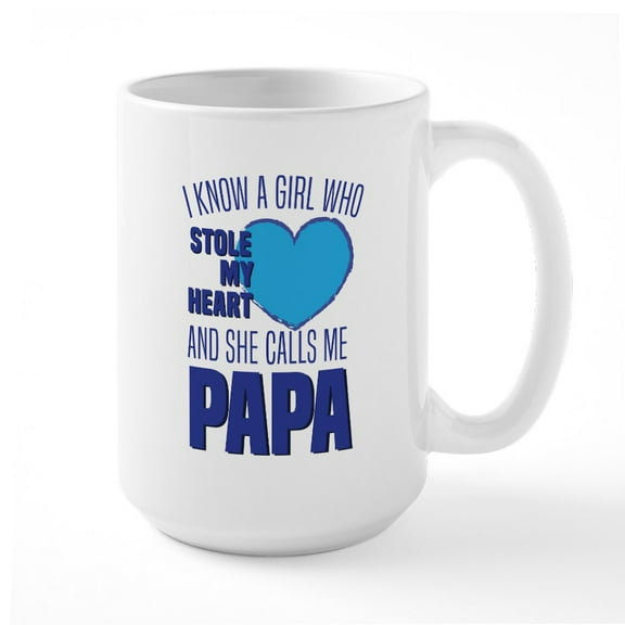 CafePress - She Calls Me PAPA - 15 oz Ceramic Large White Novelty Mug