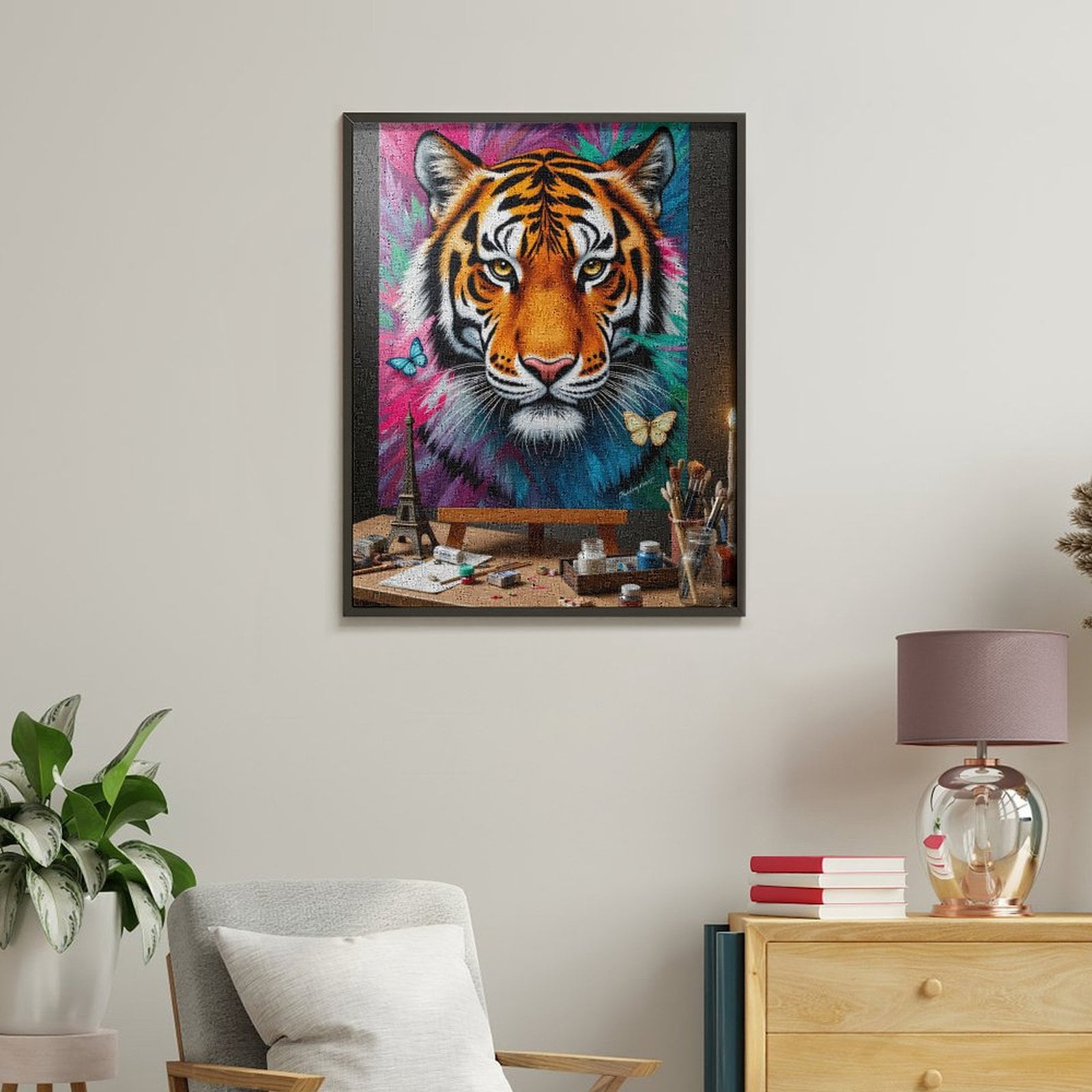 Paint By Numbers Kit for Adults Beginner - Tiger Canvas Vivid Colors Art Supplies DIY Canvas Painting Kits for Adults, Frameless Paint By Number for Adults for Home Wall Decor 16x20 Inch