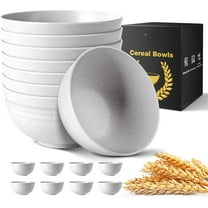 Unbreakable Wheat Straw Cereal Bowls - Microwave and Dishwasher Safe Soup and Salad Bowls, Set of 8, 26 Ounces
