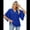 Dark blue, variant on Women'S Casual Chiffon Blouse Tops 3/4 Ruffled Sleeve V Neck Loose Fit Blouses Shirts Black XL