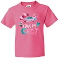 thumbnail image 3 of Inktastic I Love My Gigi Pink and Blue Fox with Hearts Youth T-Shirt, 3 of 5