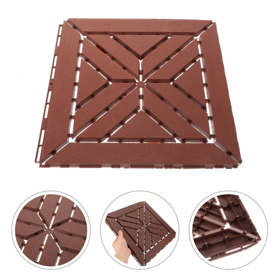 TEHAUX Outdoor Flooring Brown PP Plastic Interlocking Tiles for Home Use