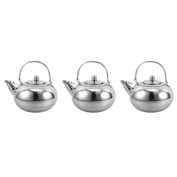 MLINS 3pcs Vintage Stainless Steel Teapot With Strainer Ideal For Brewing Loose Tea On Stove Top Enamel Tea Kettle For Induction Cooktop