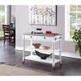 thumbnail image 1 of Convenience Concepts French Country Stainless Steel Top Kitchen Cart- White Wood, 1 of 10