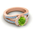 thumbnail image 3 of Diamond-Capitals 2.35 Carat Sparkle Oval Cut Peridot & Blue Topaz Gemstone Proposal Ring for Women Solid 14K Rose Gold Size 8.5, 3 of 8