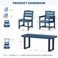 thumbnail image 4 of SERWALL 7-Piece Outdoor Patio Dining Set, All-Weather HDPE Table and Chairs, Rectangular Table with Umbrella Hole, Seats 6, Low Maintenance,Blue, 4 of 9