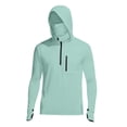 thumbnail image 4 of Mens Sun Shirts UV Protection Long Sleeve Quarter Zip Thumb Holes Hooded Top UPF 50+ Lightweight Breathable Shirt with Face Cover, 4 of 9