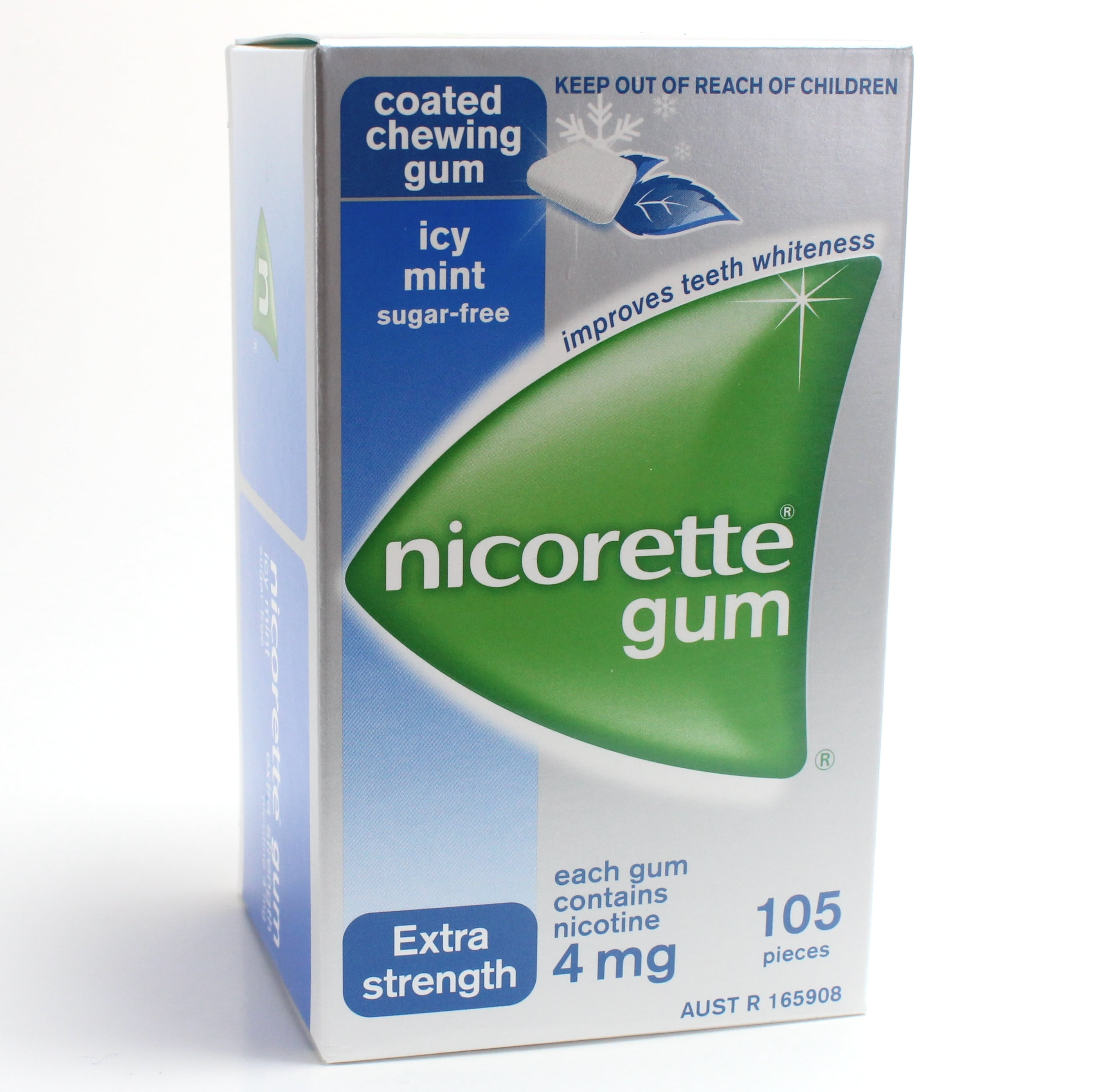 2 Pack Nicorette Gum 4mg Nicotine Icy Mint Flavor (105 Each) Quit