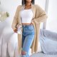 thumbnail image 2 of Ladies Cardigan Long Line Knitted Chunky Balloon Sleeve Open Front Sweater, 2 of 8
