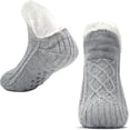 thumbnail image 1 of wefenad Calcetines tipo pantuflas para mujer y hombre, cálidos y antideslizantes, de punto grueso, con forro polar sherpa, cómodos y esponjosos, ideales para el interior, 1 of 3