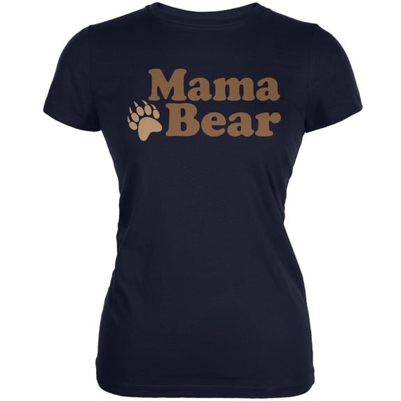 Mothers Day - Mama Bear Navy Juniors Soft T-Shirt - Large