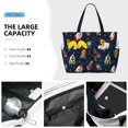 thumbnail image 3 of Xecao Spaceships and Stars for versatile beach bag for women includes zipper pockets and waterproof material, ideal for vacations and adventures., 3 of 7