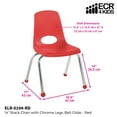 thumbnail image 2 of ECR4Kids 14in Stack Chair Chrome Legs Ball Glide - Red, 2 of 7