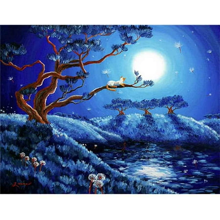 Mosaic Cross - DIY Funny Diamond Painting Moonlight Cat Tree Flowers Cross Stitch Embroidery Resin Mosaic Round Full Diamond 40*30cm