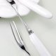 thumbnail image 4 of 2024,5.8 Inch 18-10 Stainless Steel White Porcelain Handle Fork, Sus304 2-tine Fork Party Dessert Fork, Appetizer, Cocktail, Pastry, Cake, Salad, 4 of 5