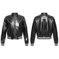 thumbnail image 5 of Linjinx Girls Boys Sequined Metallic Bomber Jacket Zip Up Coat Outerwear for Hip Hop Jazz Sports Black 8, 5 of 8