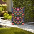 thumbnail image 5 of Fuzoiu Colorful Floral Embroidery Mexican Print Decorative Garden Flag,Double Sided Outside Decoration,Garden Yard Patio Porch Outdoor Decoration, 5 of 7