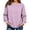 #Purple 1, variant on Vynhevius Womens Pullover Top Solid Crew Neck Ribbed Long Sleeve Side Slit Casual Loose Blouse