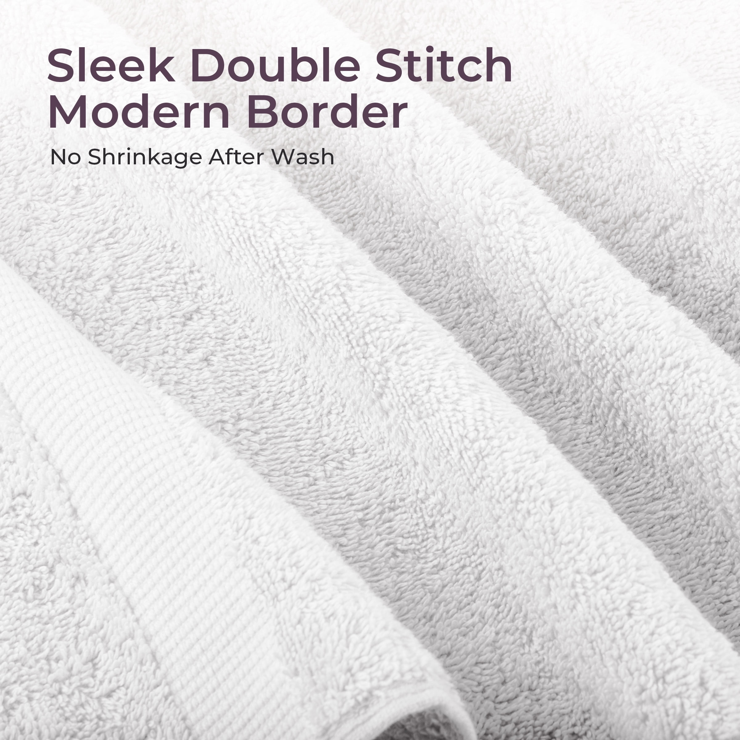Lavish Home 6 Piece Cotton Towel Set with 2 Bath Sheets, 2 Hand Towels, and 2 Wash Cloths (White)