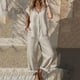 thumbnail image 1 of TaTaai Solid Color Cotton Linen Women Button Design Overalls Adjustable Straps Machine Washable No Fading Casual Daily Wear Full Length Jumpsuit Gift, 1 of 3
