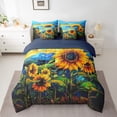 thumbnail image 3 of Homewish Vibrant Farmhouse Sunflower Bedding Comforter Set 7pcs, Retro Western Artwork King Bedding Sets, Countryside Reversible Bed Sheets, Breathable Home Decor, 3 of 8