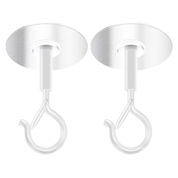 ZHZFKQ 6 Pack Adhesive Ceiling Hooks Super Heavy Duty Stick On Hooks for Hanging Plants Lights Wind Chimes Strong No Drilling Outdoor Sticky Ceiling Hanger (White)