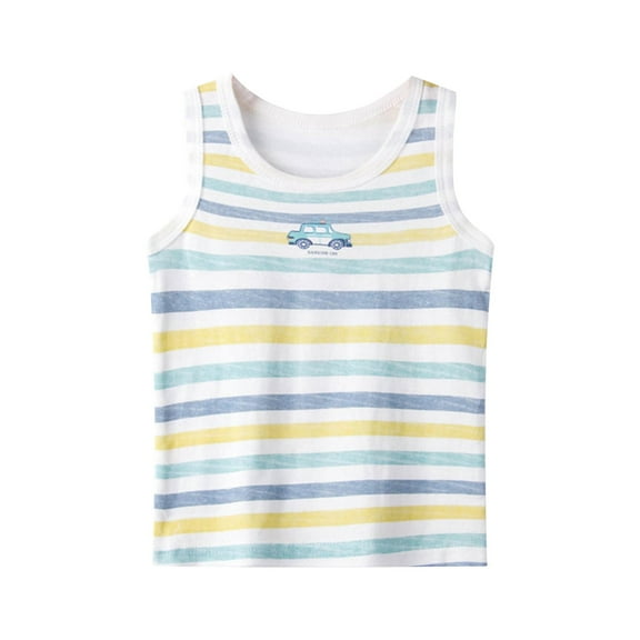 Caqnni Kids Summer Tank Tops Solid Color Round Neck Sleeveless Cotton Tops for Boys and Girls Shirt Vest Summer Tops Beach Tee Tops for 0-13 Years