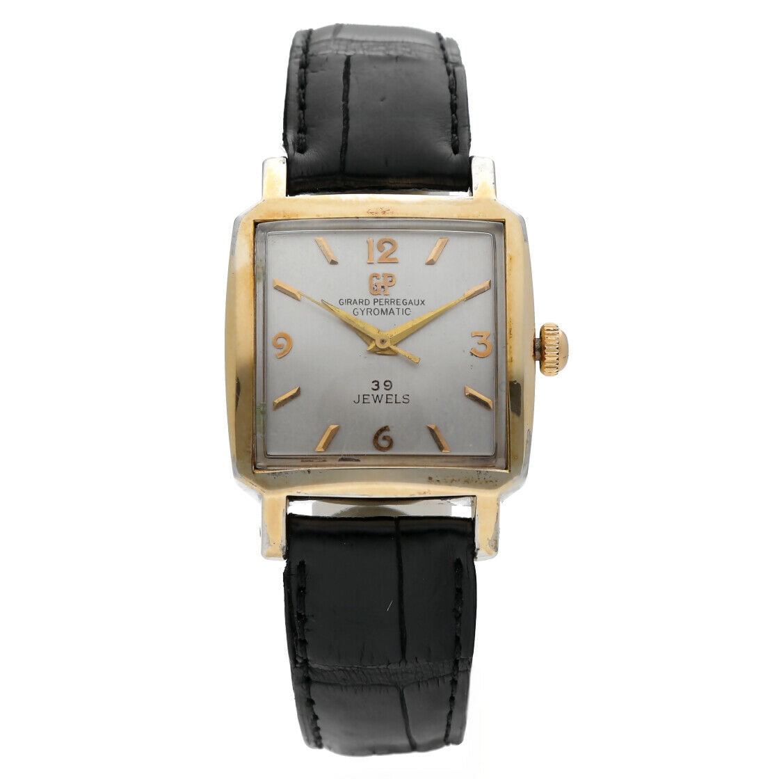 Vintage Girard Perregaux Gyromatic 39 Jewels 14k Gold Filled Leather Wrist Watch Walmart