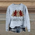 thumbnail image 2 of Women's 2025 Christmas Sweaters Funny Xmas Leopard Plaid Tree Print Long Sleeve Blouses Casual Trendy Stretch Comfy Pullover Tops, 2 of 4