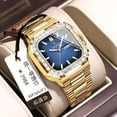thumbnail image 2 of EXPLOJOY Square Watch for Men Waterproof Stainless Steel Wristwatch Diamond Quartz Watches with Luminous Date, 2 of 8