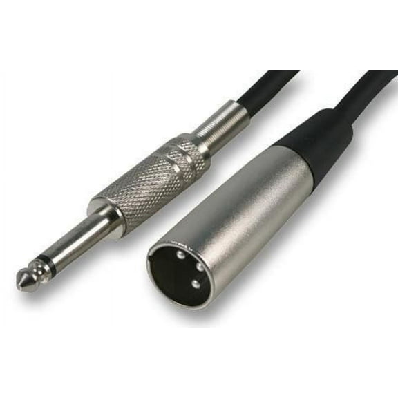 PRO SIGNAL - 6.35mm (1/4") Mono Jack Plug to 3 Pin XLR Plug Lead, 1m Black