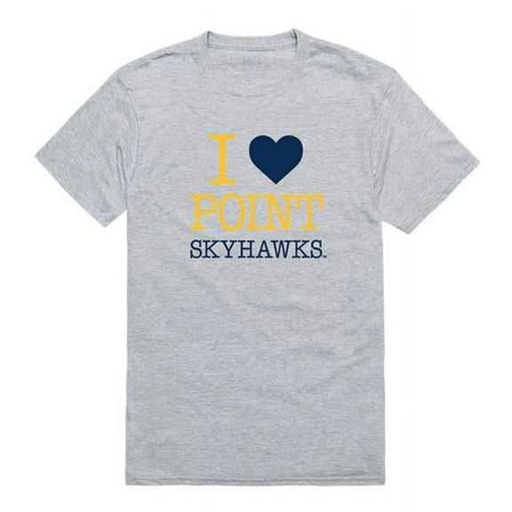 Point University Skyhawks I Love T-Shirt, Heather Grey - Extra Large